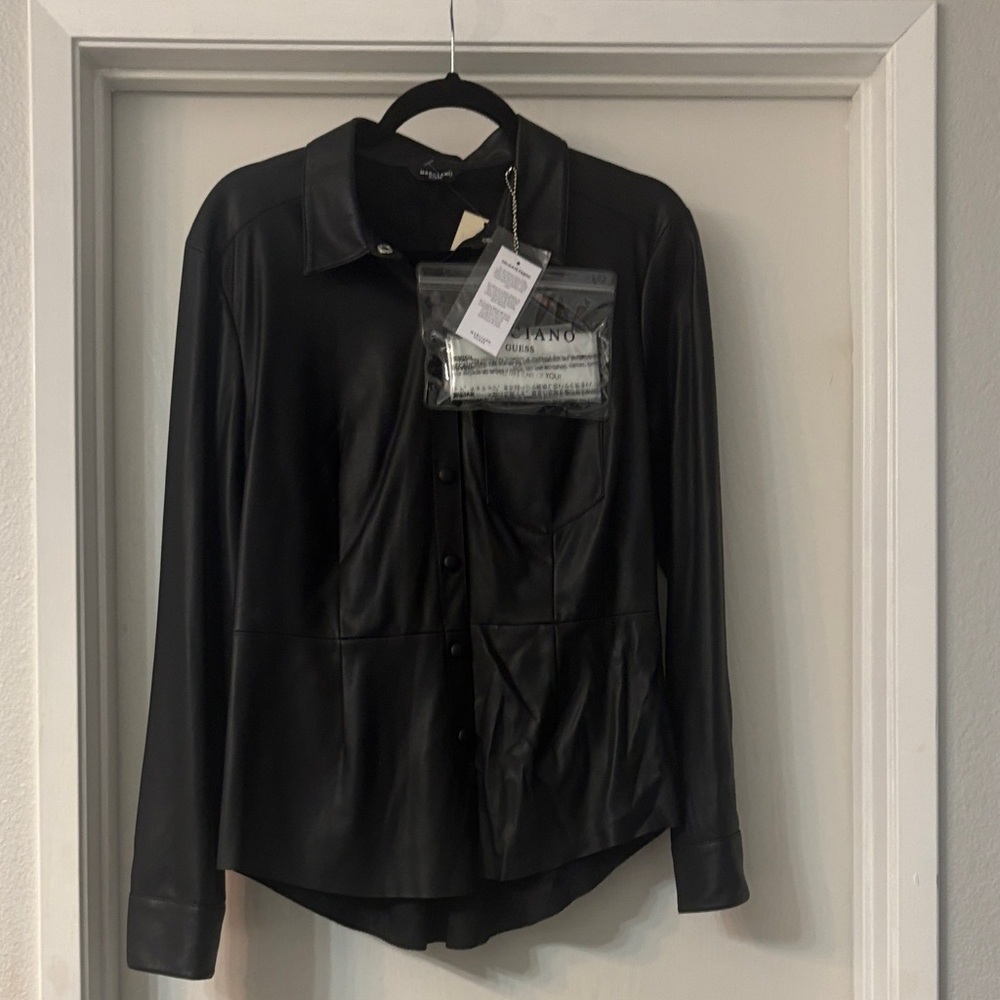 Marciano Black Leather Shirt